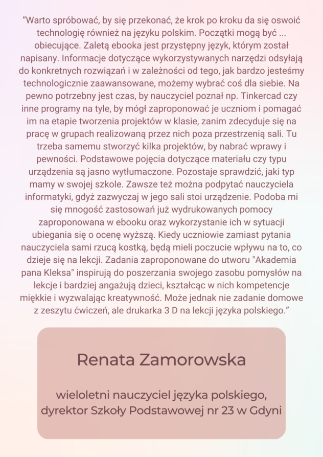 Opracowanie lektury z wykorzystaniem drukarki 3D - obrazek 2